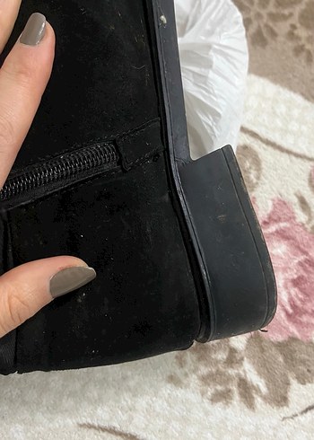 Fermuarlı Siyah Dizüstü Kadın Çizme - Görsel 8