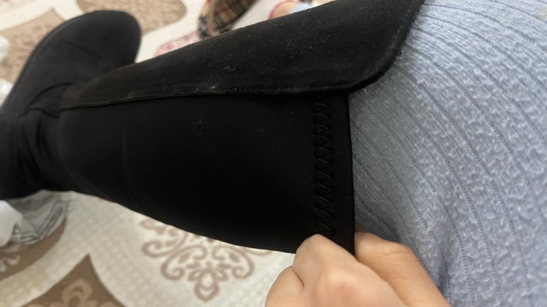 Fermuarlı Siyah Dizüstü Kadın Çizme - Görsel 5