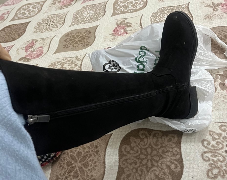 Fermuarlı Siyah Dizüstü Kadın Çizme - Görsel 3