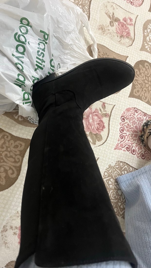 Fermuarlı Siyah Dizüstü Kadın Çizme - Görsel 4