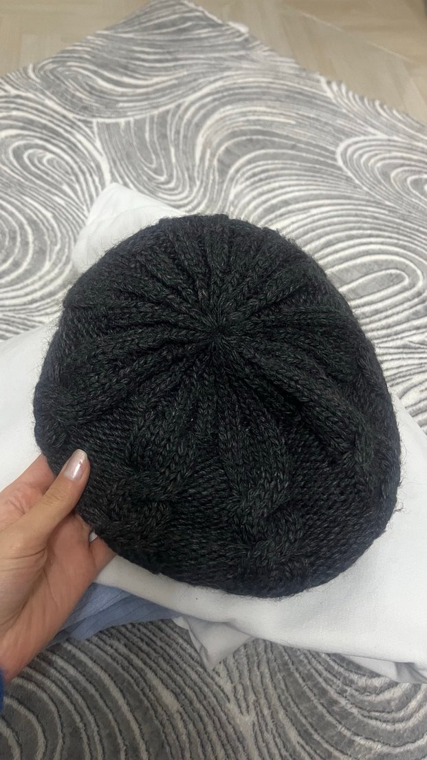 Siyah Siperli Triko Örgü Bere - Görsel 3