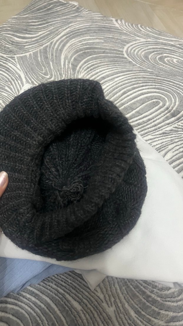 Siyah Siperli Triko Örgü Bere - Görsel 4