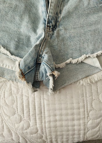 Blackspade Gri Mini Denim Şort, Rahat Kesim