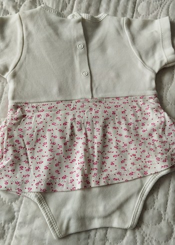 6 Ay Beden Kız Bebek Kısa Kollu Örme Çıtçıtlı Body
