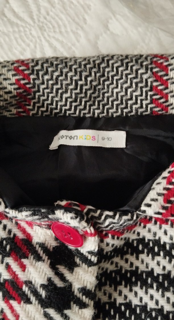 Düğmeli Ekose kız cocukPanço - Görsel 3