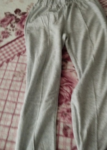 Gri kız çocuk Salaş Kadife Eşofman Altı - Görsel 2