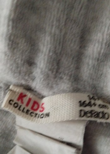 Gri kız çocuk Salaş Kadife Eşofman Altı - Görsel 3