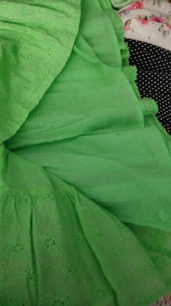 11-12 Yaş Beden yeşil Renk Elbise