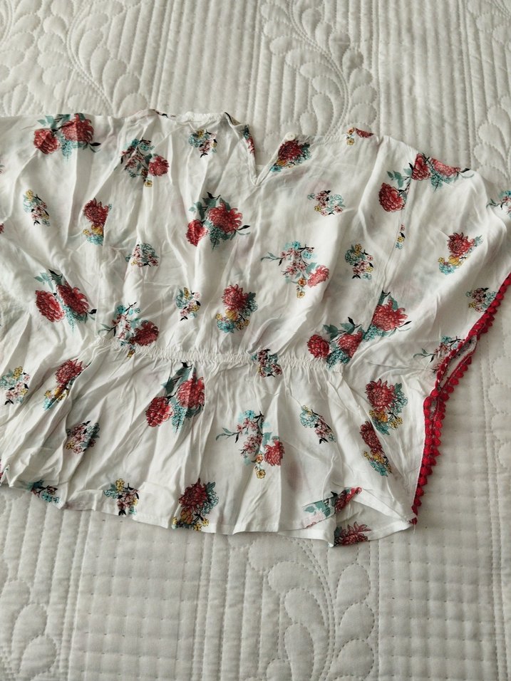 Çiçek Desenli Bohem Kız Çocuk yarasa kollu buluz - Görsel 5