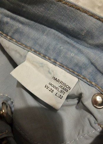 28 Beden Kadın Mavi Denim Midi Boy Rahat Kesim Jean