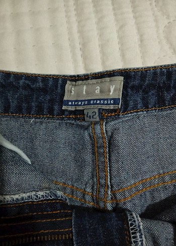 42 Beden Lacivert Kadın Denim Mini Etek