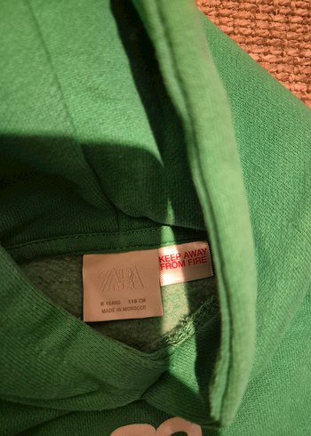 zara Kapüşonlu Erkek Çocuk Yeşil Sweatshirt - Görsel 2