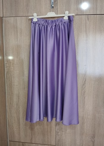 Uzun Mor Saten Salaş Etek - Görsel 2
