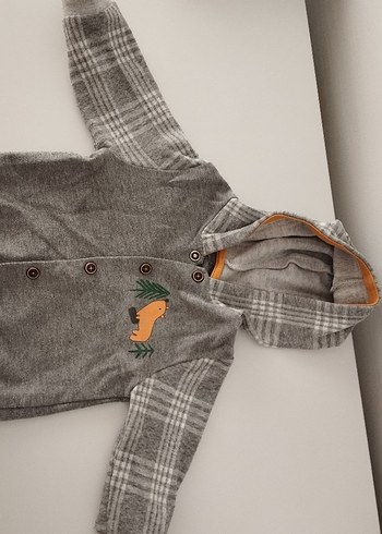 kapşonlu bebek hırka - Görsel 3