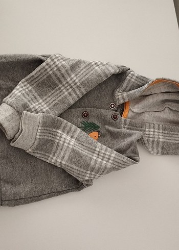 kapşonlu bebek hırka - Görsel 4