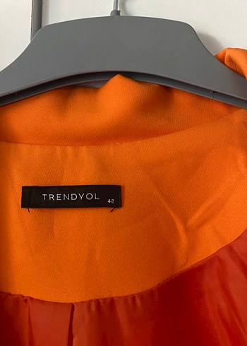 xl Beden Turuncu Parlak Deri Kadın Ceket