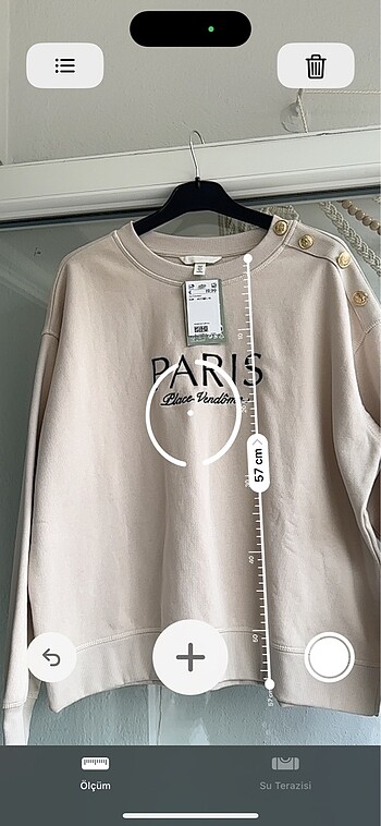 l Beden camel Renk Hm paris yazılı sweatshirt