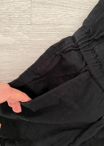 Kadın Siyah Keten Askılı Tulum - Görsel 3