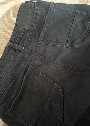 Siyah Düğmeli Erkek Denim Pantolon - Görsel 5