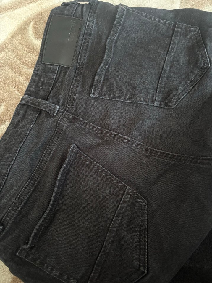 Siyah Düğmeli Erkek Denim Pantolon - Görsel 5