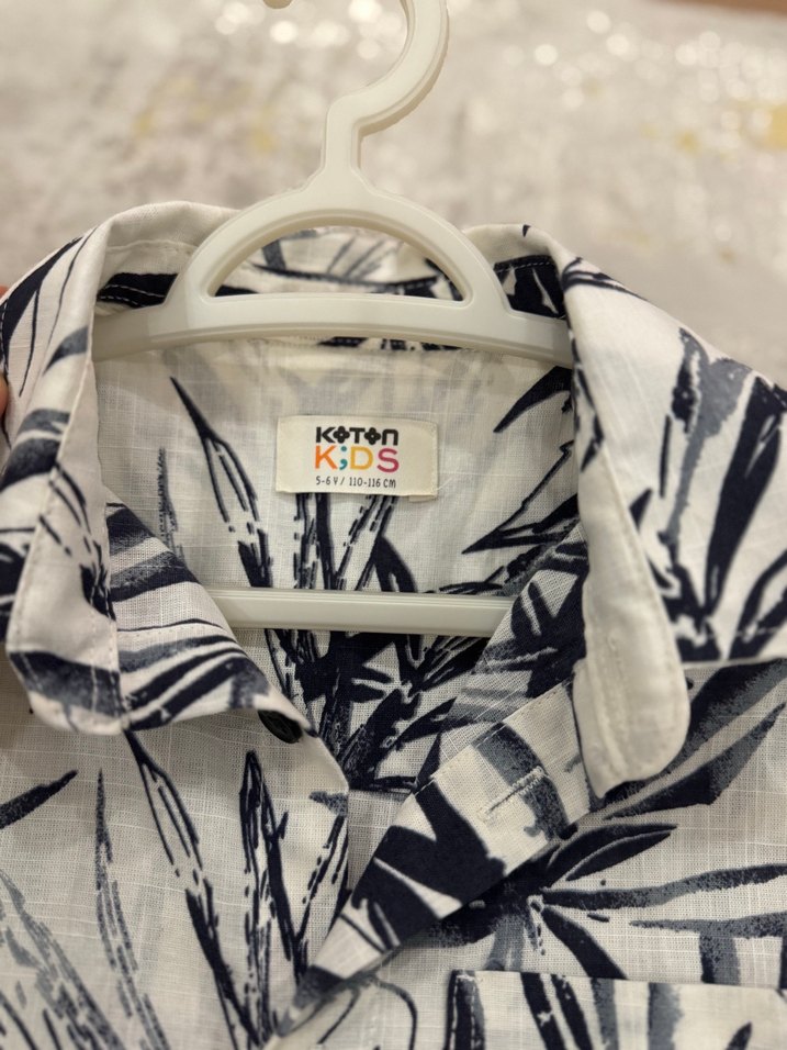 Erkek Çocuk 5-6 yaş Kısa Kollu Desenli Gömlek - Görsel 3