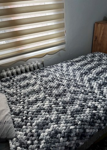 Gri Örgü Battaniye - Görsel 2