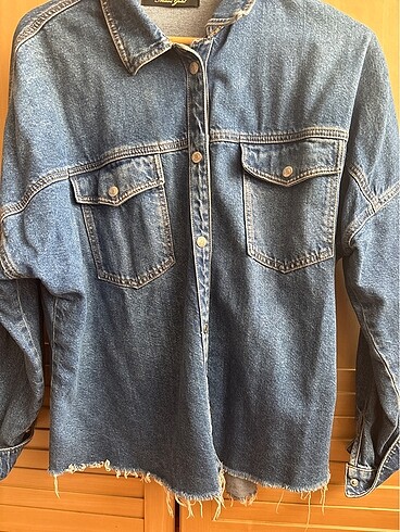 Mavi jeans ceket - Görsel 5