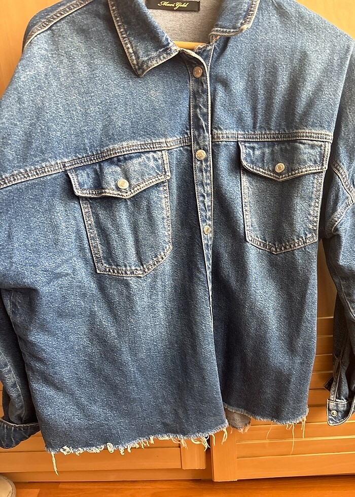Mavi jeans ceket - Görsel 3