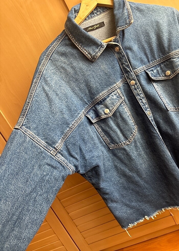 Mavi jeans ceket - Görsel 4