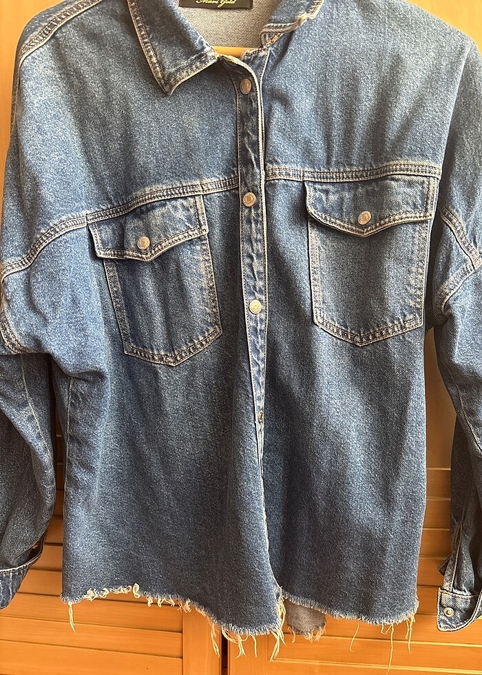 Mavi jeans ceket - Görsel 5