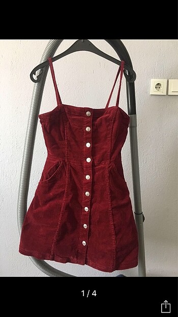 bordo kadife elbise