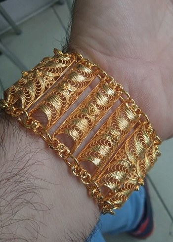  Beden altın Renk TELKARİ GOLD RENGİ ALTIN KAPLAMA BAYAN Bileklik