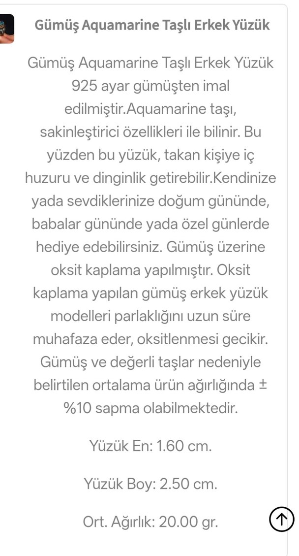 Turkuaz Taşlı Bohem Erkek Yüzük Gümüş - Görsel 3