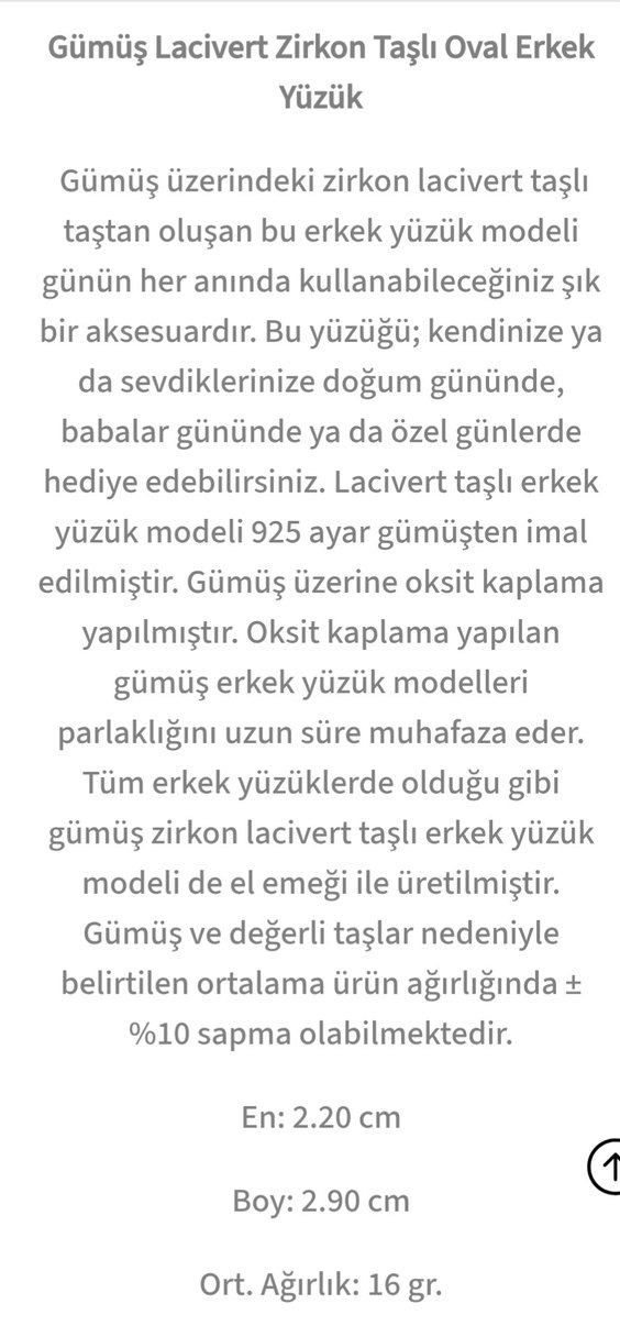 Erkek Yüzük Mavi Taş Detaylı Gümüş - Görsel 2
