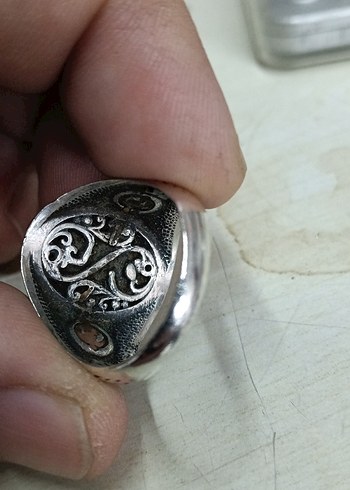 Vintage Siyah Erkek Yüzük Gümüş - Görsel 5