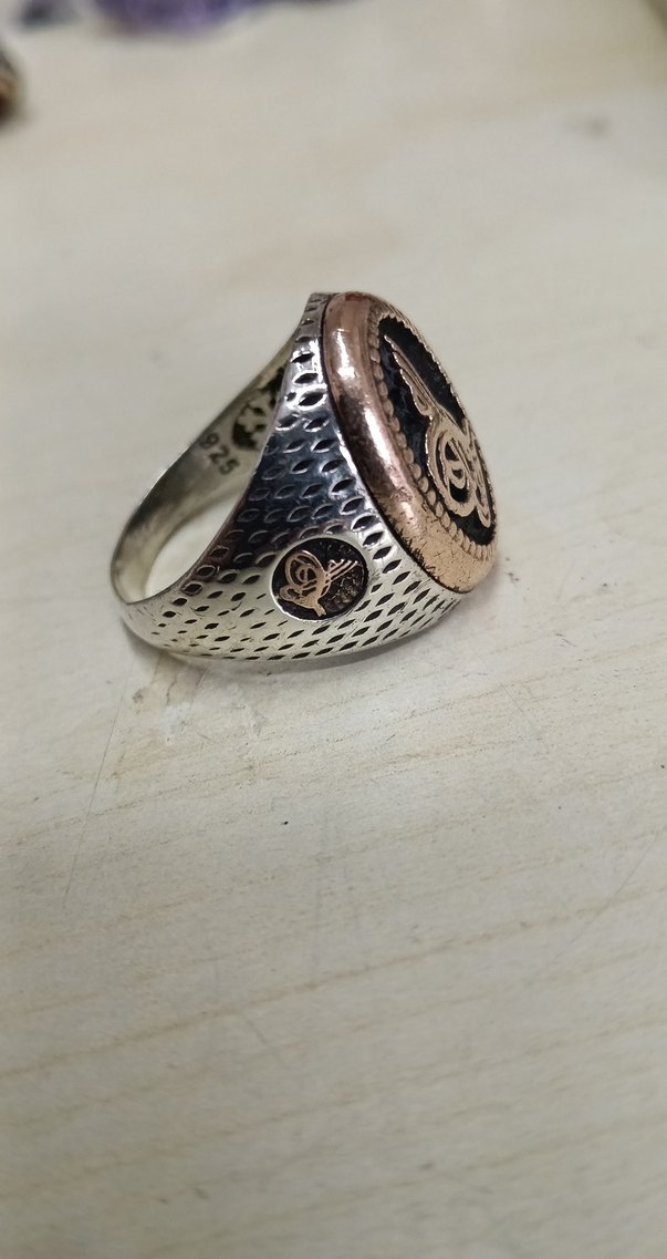 Vintage Siyah Erkek Yüzük Gümüş - Görsel 2
