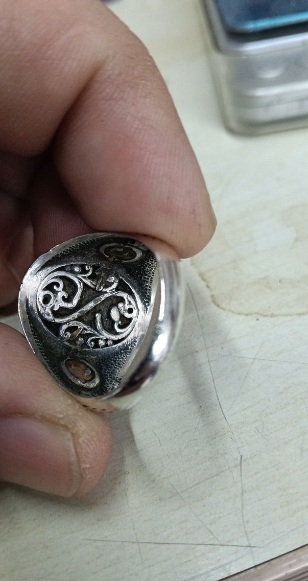 Vintage Siyah Erkek Yüzük Gümüş - Görsel 5