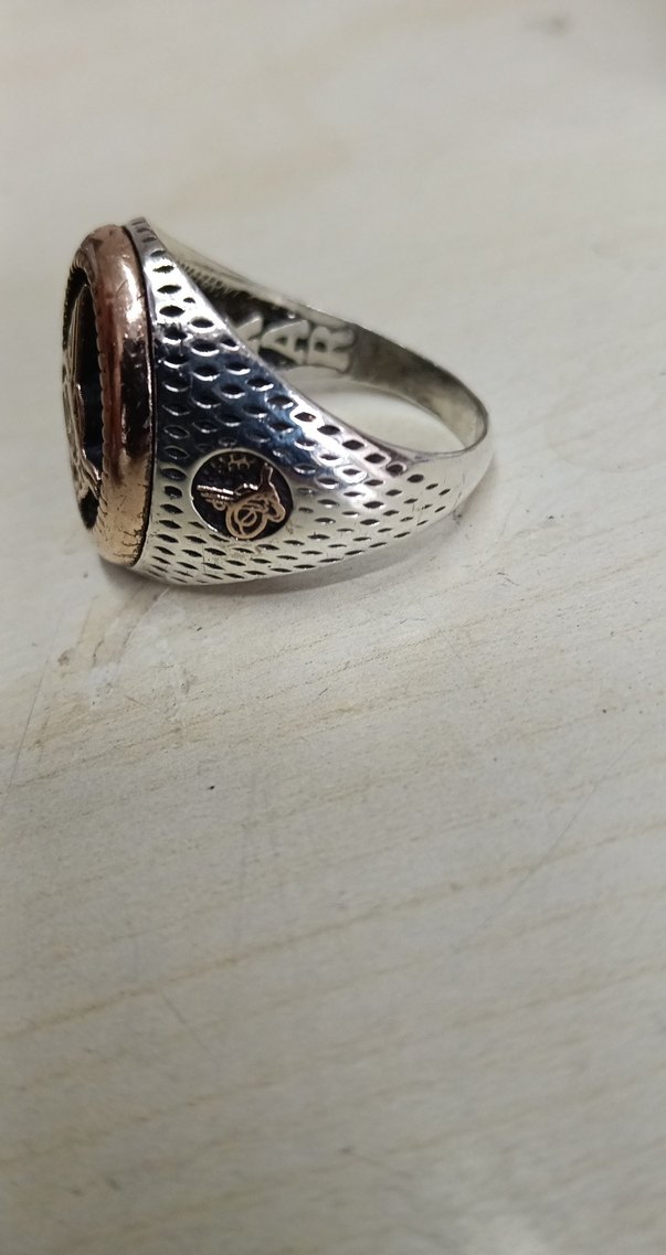 Vintage Siyah Erkek Yüzük Gümüş - Görsel 4