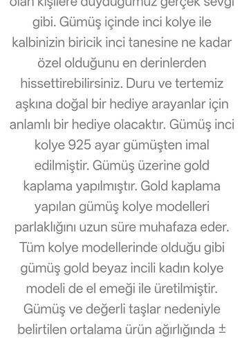 Zincir Detaylı Altın Renk İnci Kolye gümüş - Görsel 2