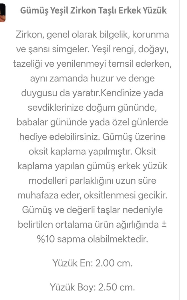 Bohem Tarzı Erkek Turkuaz Yüzük gümüş - Görsel 5