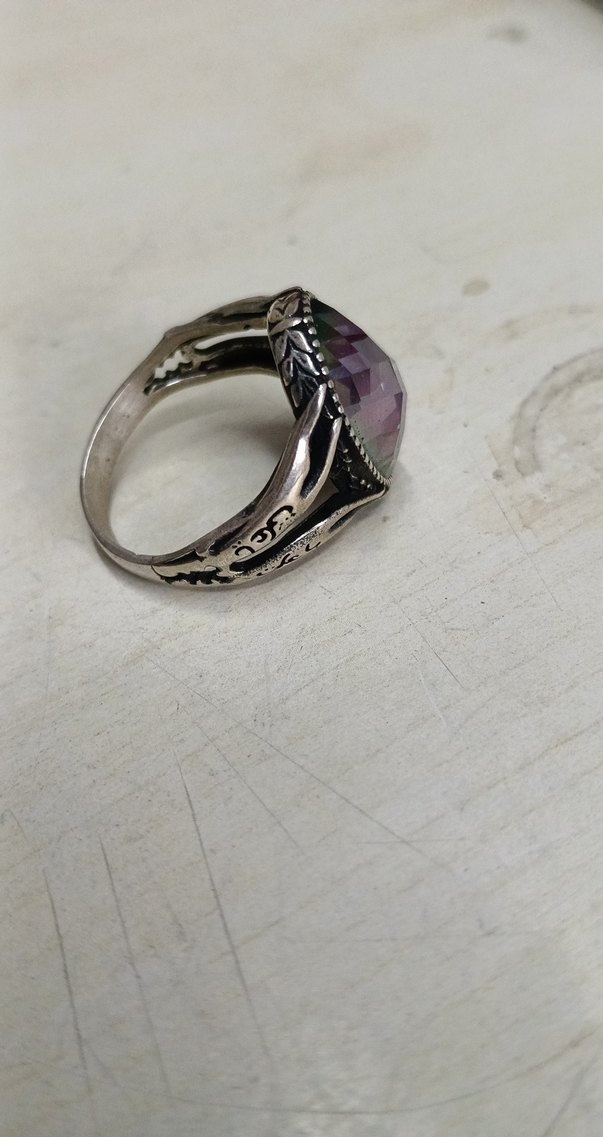 Renkli Taşlı Bohem Erkek Yüzük gümüş - Görsel 2