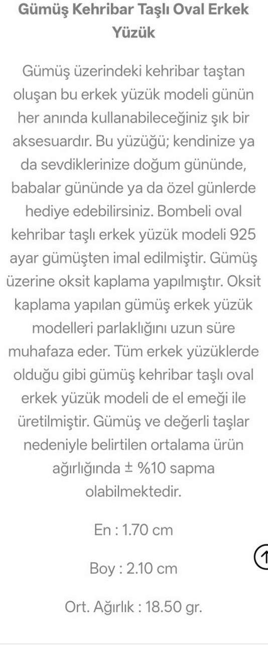 Renkli Kırmızı Taşlı Erkek Yüzük gümüş kehribar - Görsel 2