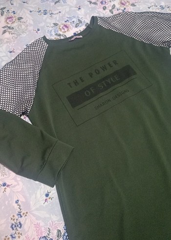 LC Waikiki Düğmeli Uzun Kol Yeşil Kadın Tunik