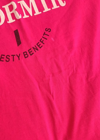 Pembe Baskılı Tişört, Kısa Kollu, Pamuk - Görsel 2