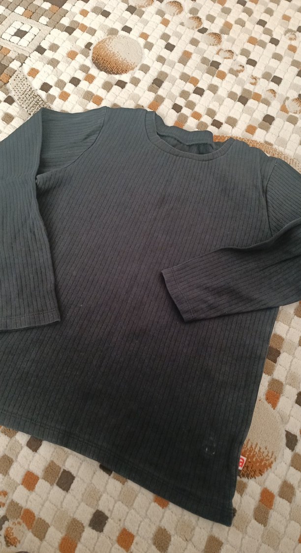 siyah Erkek Çocuk Keten Triko Kazak - Görsel 2