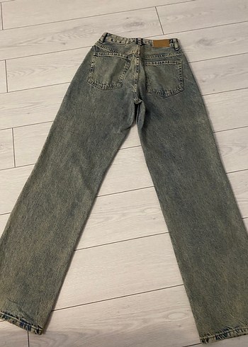 Bershka Gri Loose Fit Midi Kadın Kot Pantolon