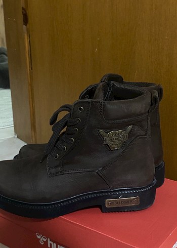 Orijinal Bulldozer Kahverengi Deri Biker Bot - Görsel 3