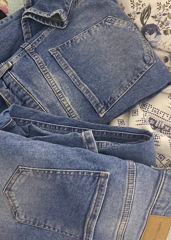 Düğmeli Gri Mavi Normcore Denim Kadın Pantolon