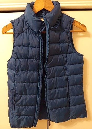 Mavi Fermuarlı Kadın Yelek - Görsel 4