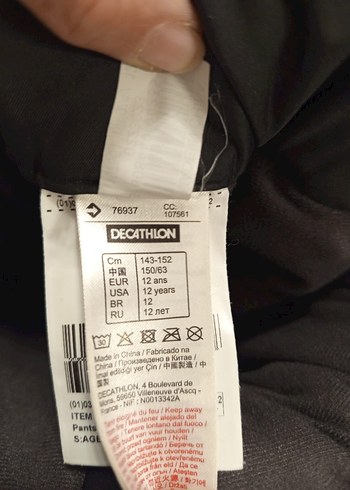 Siyah Erkek Kar ve Kayak Pantolonu, Bol Kesim, Kemerli - Görsel 2